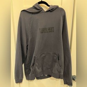 Blue Taylor Swift Eras tour hoodie sweatshirt.